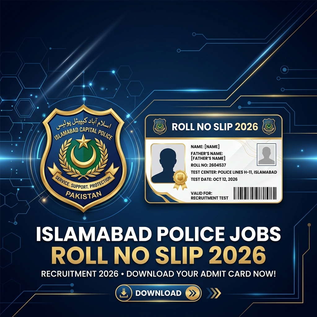 Islamabad Police Jobs 2026 Download Roll No slip